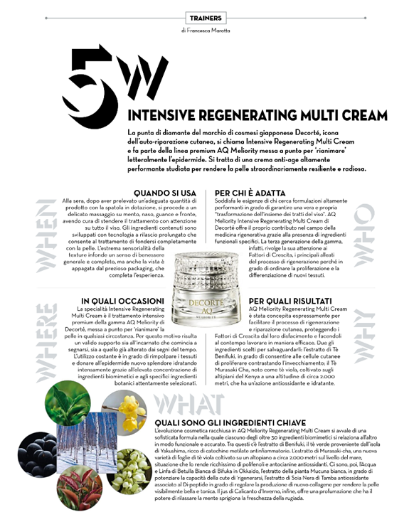 5 W Decorté AQMeliority Intensive Regenerating Multi Cream